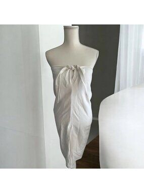 STILLWATER White Linen Blend Strapless Keyhole Dress Size Small